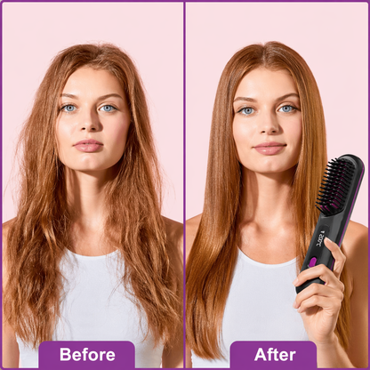 Cordless 2-in-1 Hair Straightening Brush