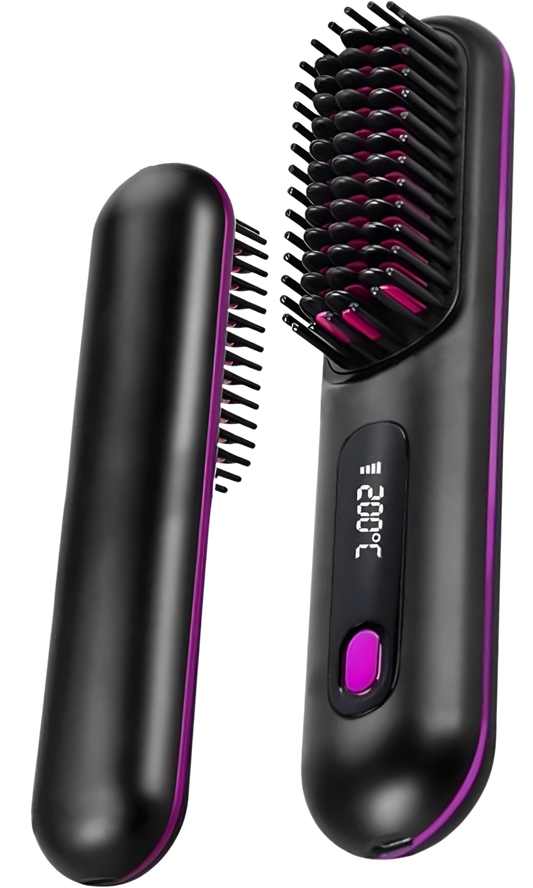 Cordless 2-in-1 Hair Straightening Brush