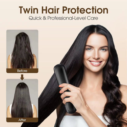 Cordless 2-in-1 Hair Straightening Brush